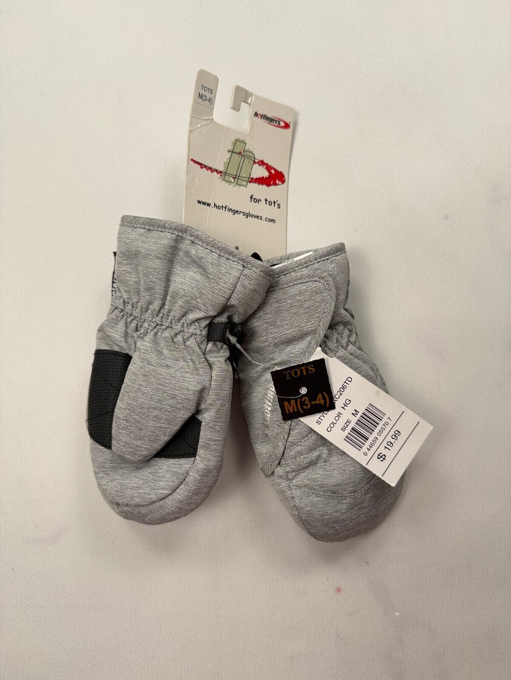Hotfingers Tots Mittens Gray Modern Classic Style - Boys Tots M 3-4
